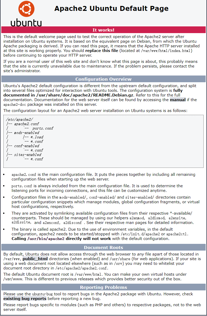 Apache2 It works